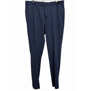 PT01 Pants Mens 48 32 US  Navy Slim Fit Stretch Wool Straight Leg Casual